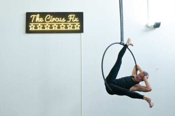 A man in a hoop