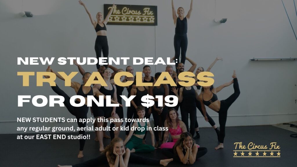 Poster fort the trial class for new students.